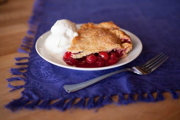 Michigan Tart Cherry pie with Hudsonville Vanilla ice cream