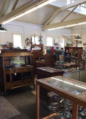 We love the space in our main show room. Tall ceilings and loads of beautifully restored furniture.