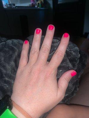 Barbie pink gel nails