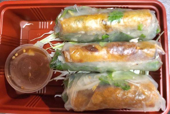 Double rolls, stuffed summer rolls with spring rolls