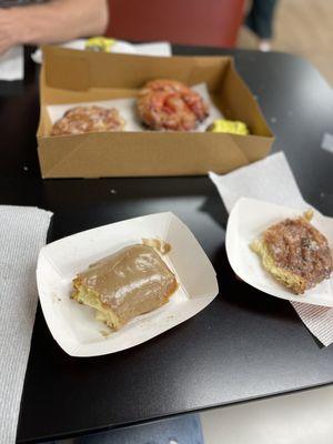 Maple doughnut & peach fritter