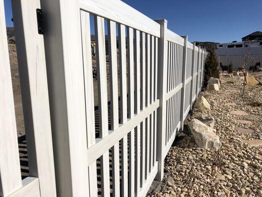 Weathered Aspen semi private 6'-0" tall fence.