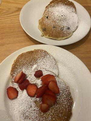 Strawberry pancakes and Blueberry Pancakes