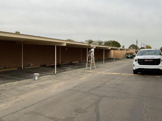 Carports painting process