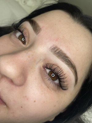 Full glam classic lashes and brow transformation