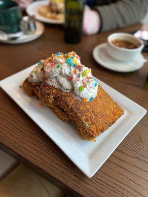 Fruity pebbles crusted French toast