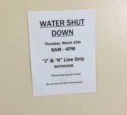 These are posted so often they should reverse it and post when the water IS working.