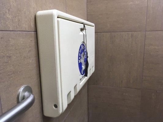 Changing tables in the handicap women's stall