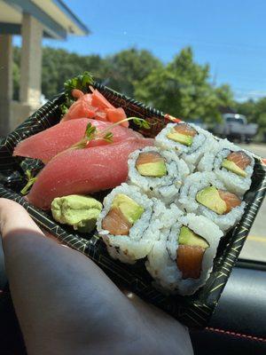 Tuna Nigiri and Tuna and Avacado Roll