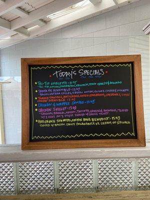 Specials menu