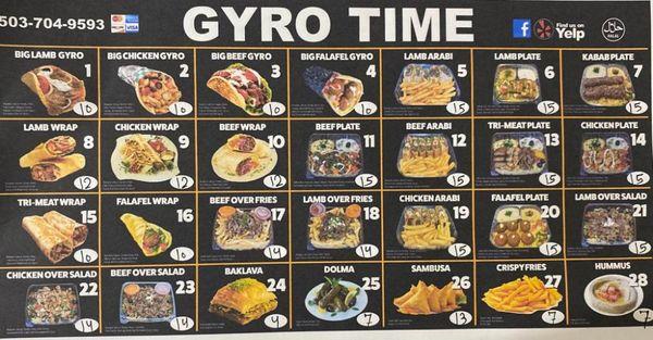 Menu for Gyro Time