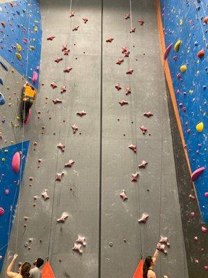 Rarely/never used speed wall with crack climb in the middle