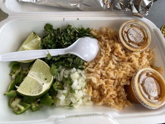 Sides for the caldo de pollo