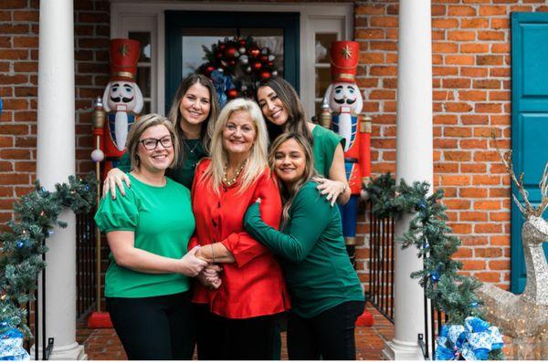 Pam Baumgardner and Team. Amanda Purvis, Pam Baumgardner, Sabrina Trimble, Bonnie Baumgardner and Jean McDonald.  Merry Christmas