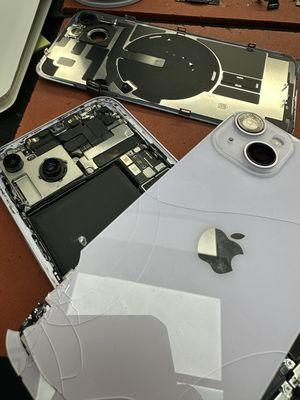 We fix all models of iphone backglass.