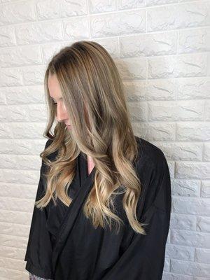 Hair color and balayage by Justina