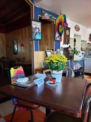 Tony's table. Alas, I learned he passed away, But his amazing sandwiches and food lives on.