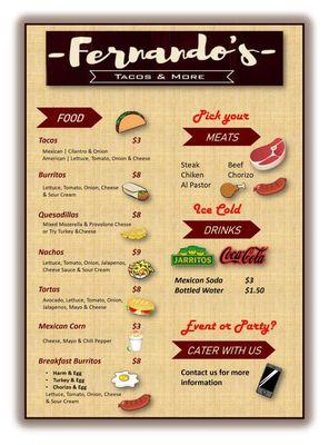 Food Truck Menu