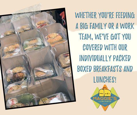 Large group you say? No worries, we have ya covered with our Boxed Breakfasts & Lunches!