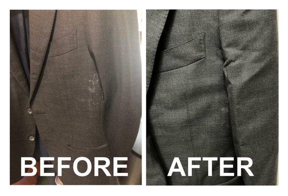 Suit before and after treatment