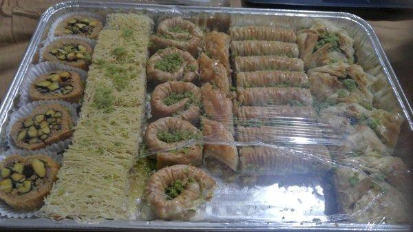 Variety tray of Baklava