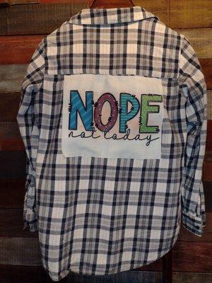 Upcycled Flannel Shirt, women's flannel shirts, concert tee, custom flannel, sublimation