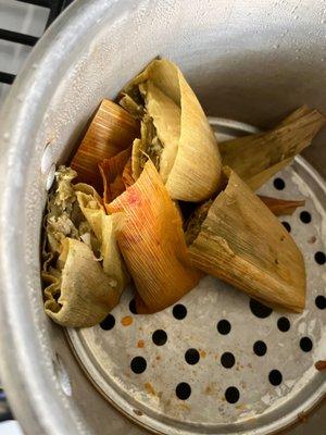 The tamales in question that had to be cooked again