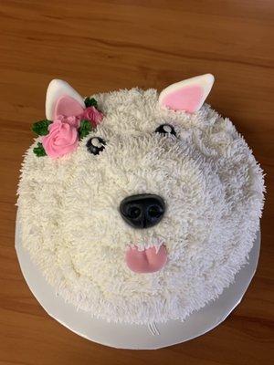 Custom homemade dog-theme birthday cake