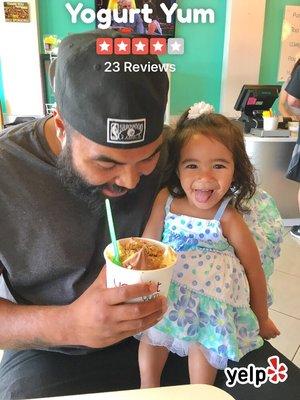 Yogurt time with my sweet babies - son & granddaughter! Yogurt Yum in Thornton, CO  20170625