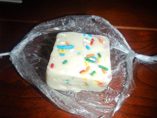 Birthday cake fudge.