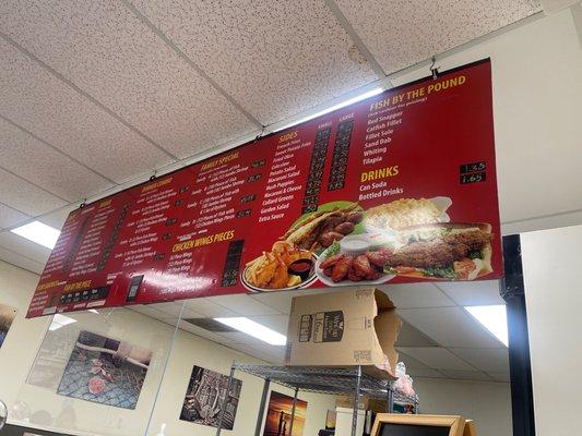 Big menu of fried things