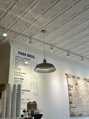 Park Bros Coffee Menu