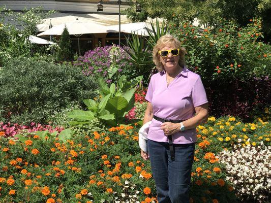 Here's Karen touring gardens on a city tour during a Viking River Cruise on the Danube thru Prague, Vienna and Budapest