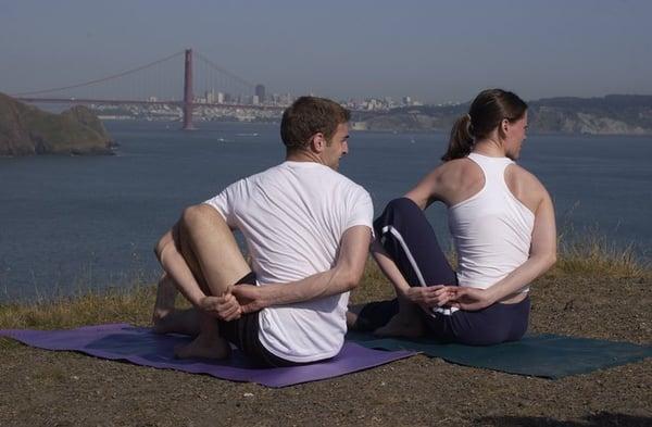 Stretching with a great view.