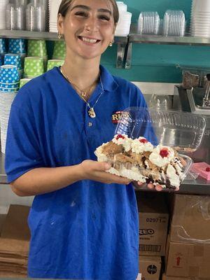 Look at that smile with that most awesome world famous sundae