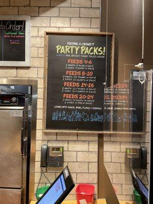 Party Pack to go signage