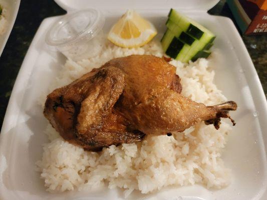 Cornish hen with chicken rice