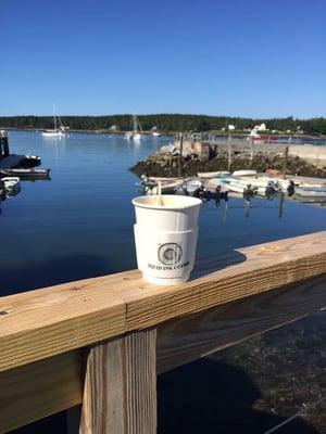 Squid Ink Coffee on the Dock in Port Clyde Maine