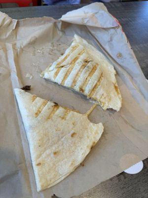 Four Cheese Quesadilla - Steak - I already ate one piece so there's actually 4