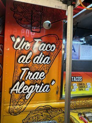 The food truck says this