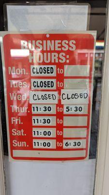 It is Thursday, Dec 1st and within the store hours. They were closed. But why?