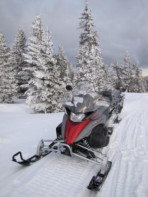 MY red snowmobily