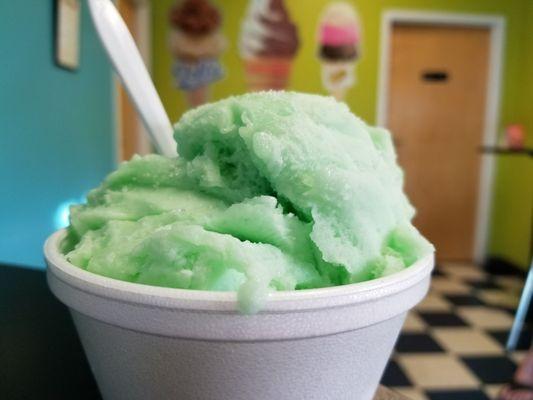 The Moscow Mule Sorbet flavour of Ashby's Sterling Ice Cream at Sundae Station.