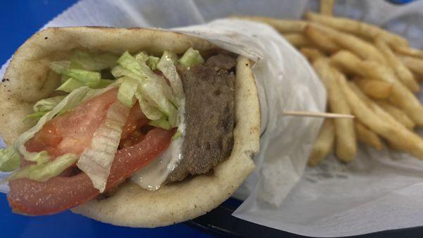 Beef and Lamb Gyro Sandwich combo