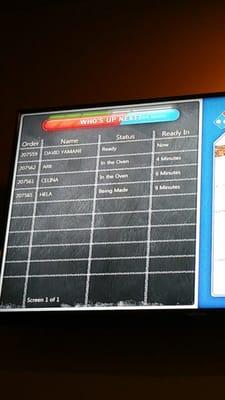 I like the board showing my order being ready, except it wasn't ready!