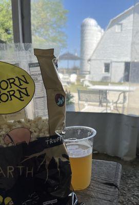 GMO popcorn and ziggy beer