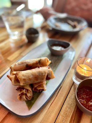 Peking duck lumpia rolls scallion, hoisin