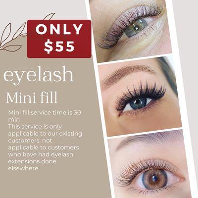 This service is only applicable to our existing customers.  not applicable to customers who have had eyelash extensions done elsewhere