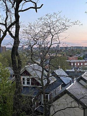 Panoramic Views of Boston, Cambridge Somerville @ The Grand Union Flag @ The Prospect Hill  Monument in Somerville MA.