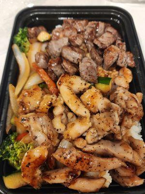 Hibachi (Steak & Chicken, White Rice)